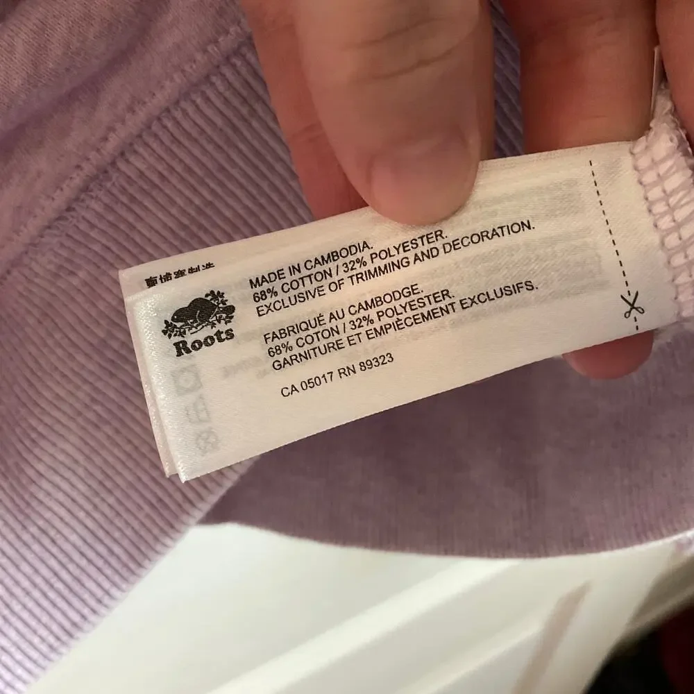 Roots Canada Lilac Purple Oversized Hoodie -‎ Size Small
